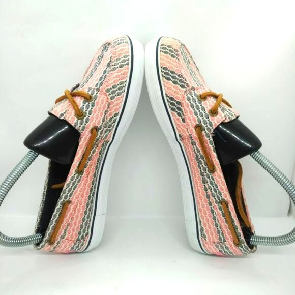 Sperry Top Sider Malibu Fish Print Boat Shoes‎ Women's Size 6 Red Black Casual - Picture 5 of 8